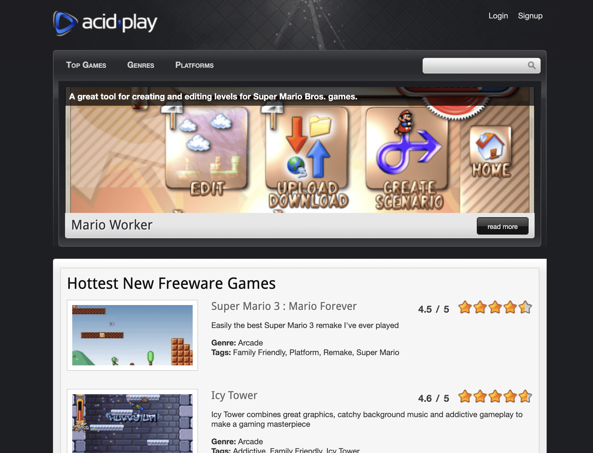 Screenshot: The preserved Acid-Play archive